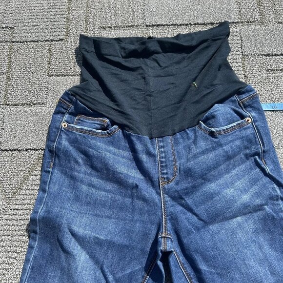 Indigo Poppy Maternity Jeans Women's Medium Blue Slim Elastic Stretchy - Picture 10 of 12